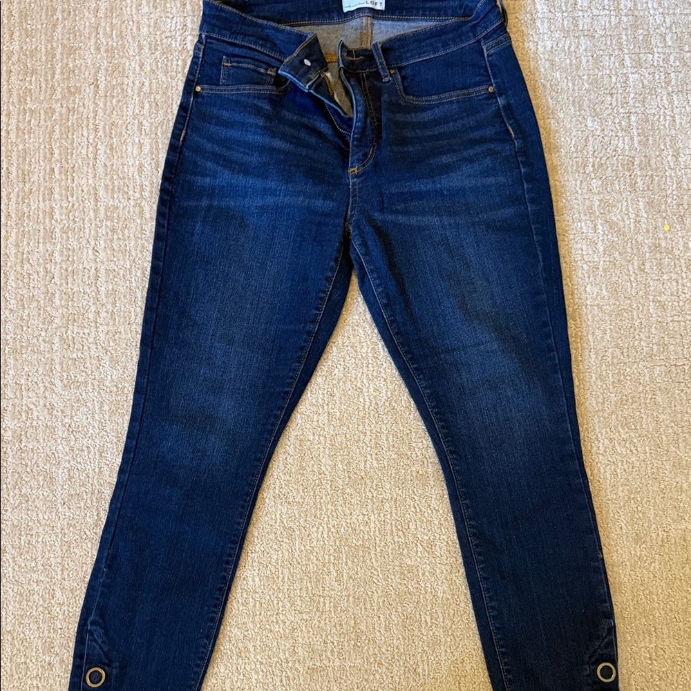 LOFT Women's Deep Indigo Skinny Jeans